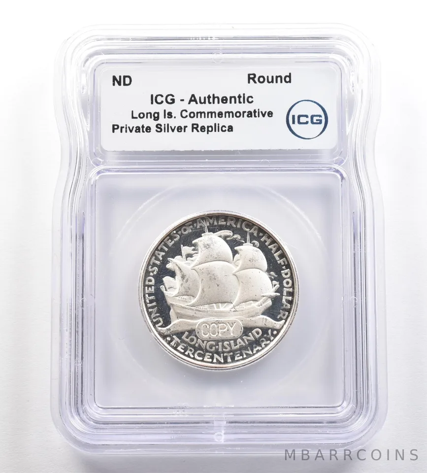 ND Long Island Commemorative Gallery Silver Half Dollar ICG *4268