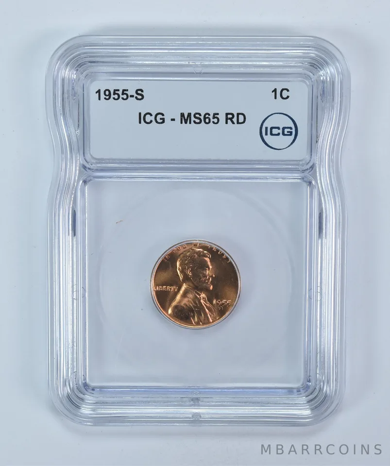 1955-S Lincoln Wheat Cent MS65 RD ICG