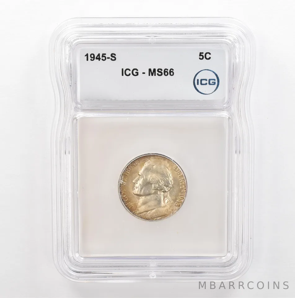 1945-S Jefferson Nickel MS66 ICG Beautiful Tone *5380