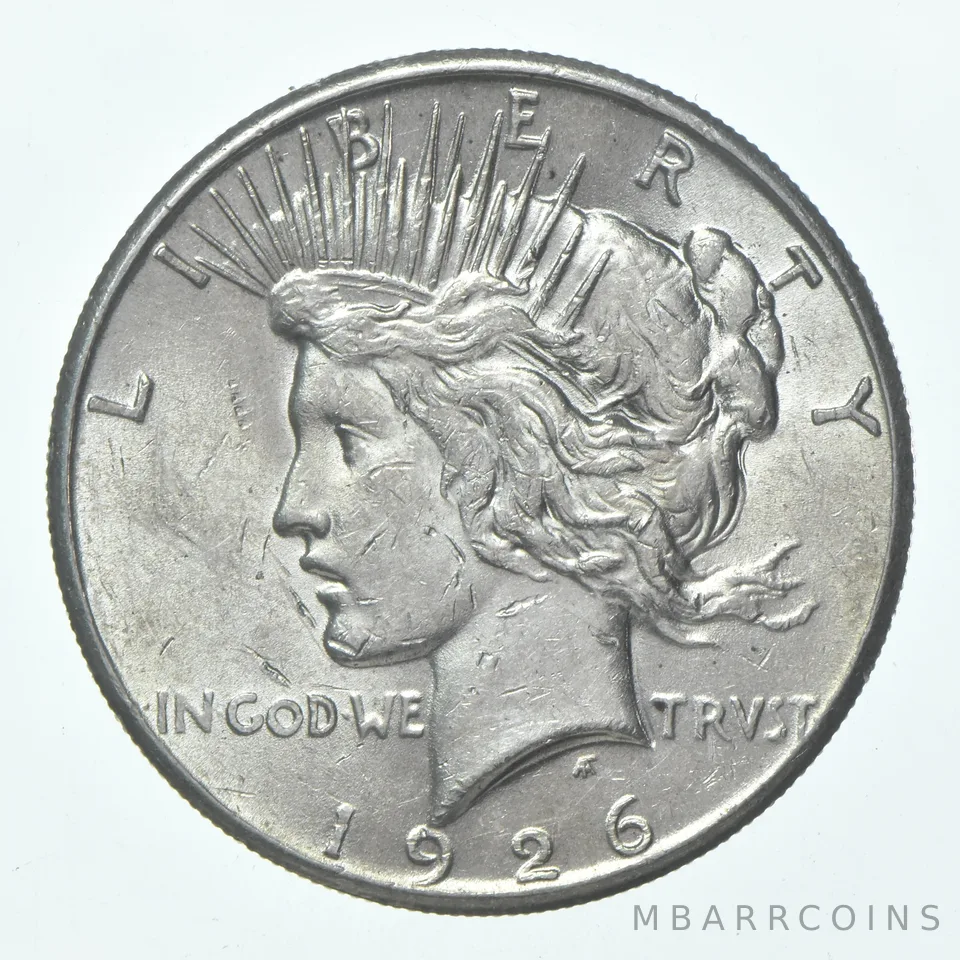 (1) 1926 (P) Choice AU Peace Silver Dollar 90% - CH AU Almost Unc