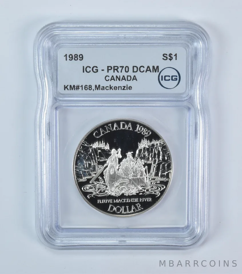 1989 Canada 1 Dollar Silver Mackenzie River PR70 DCAM ICG
