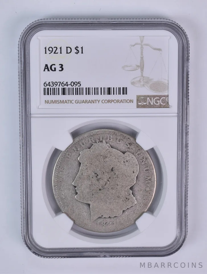 1921-D Morgan Silver Dollar AG3 NGC Lowball