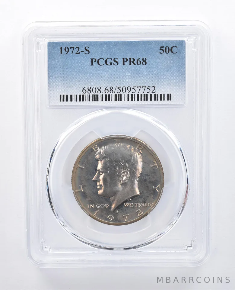 1972-S Kennedy Half Dollar PR68 PCGS Beautiful Tone *8083