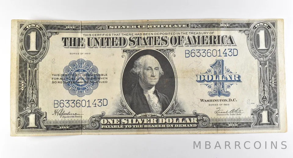 1923 $1 Silver Certificate Large Note Blue Seal *2935