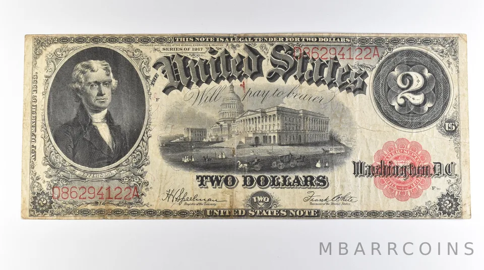 1917 $2 Legal Tender Large Note Red Seal FR#60 *0646