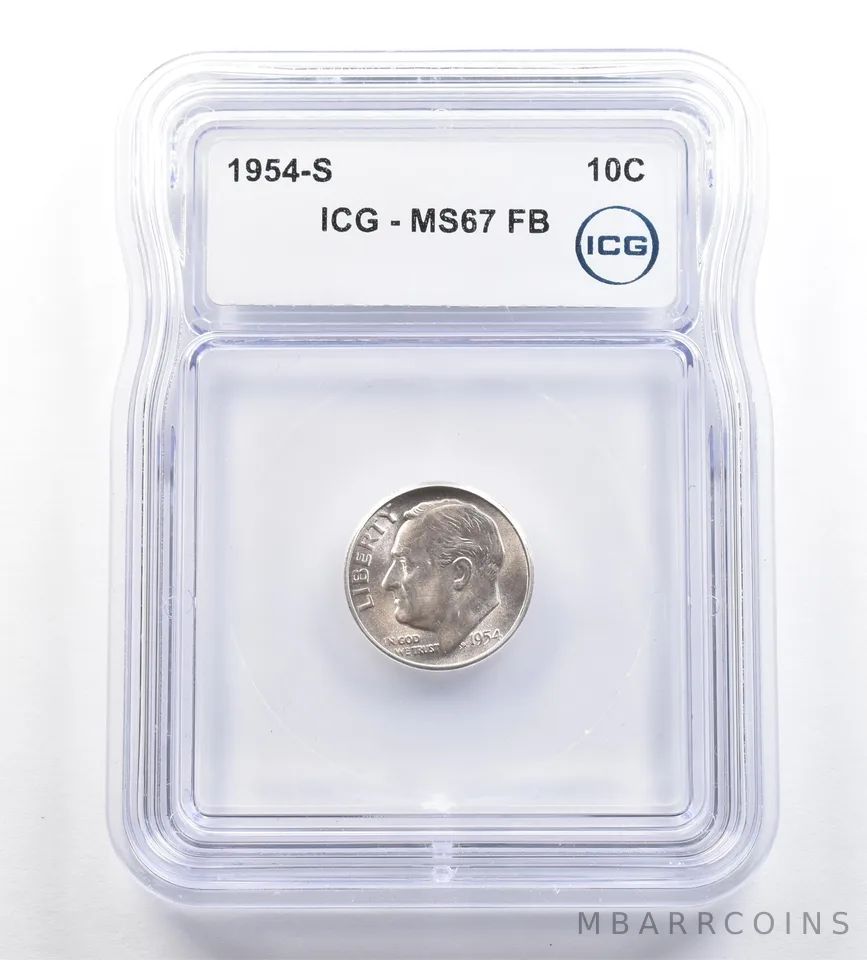 1954-S Roosevelt Dime MS67 FB ICG *7311