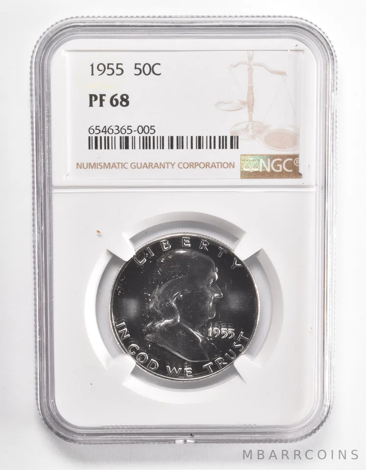 PF68 1955 Franklin Half Dollar - Graded NGC *1108