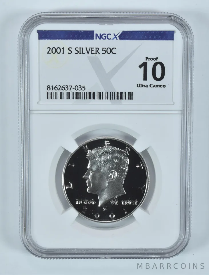 2001-S Kennedy Half Dollar Silver Proof 10 UCAM NGC X NGCX