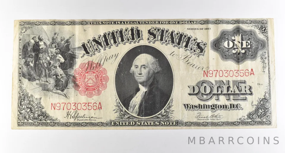 1917 $1 Legal Tender Large Note Red Seal *2880