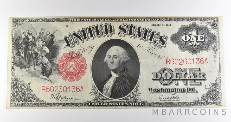 1917 $1 Legal Tender Large Note Red Seal *3546