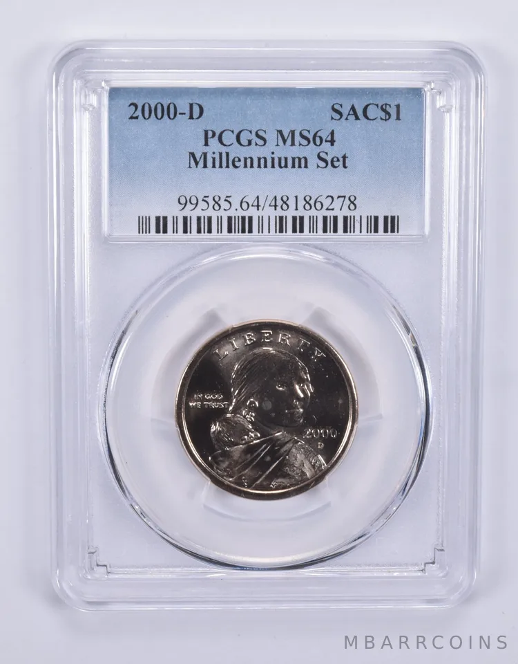 2000-D Sacagawea $1 Millennium Set MS64 PCGS Blue Label