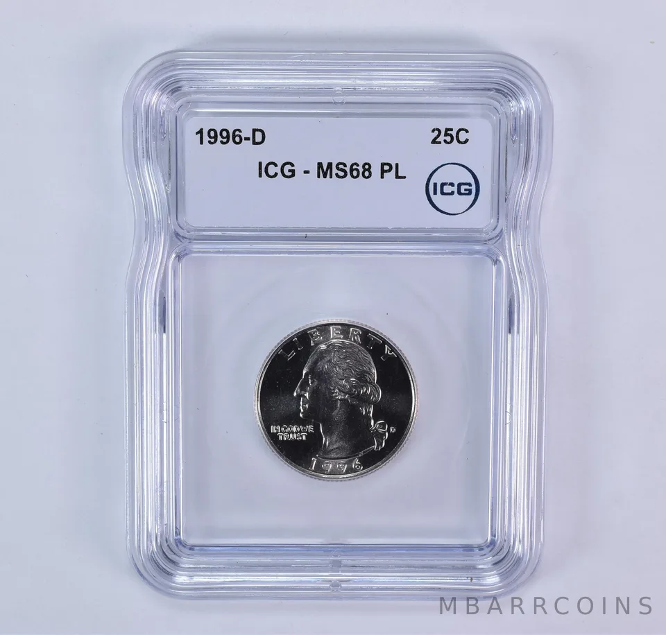 1996-D Washington Quarter MS68 PL ICG