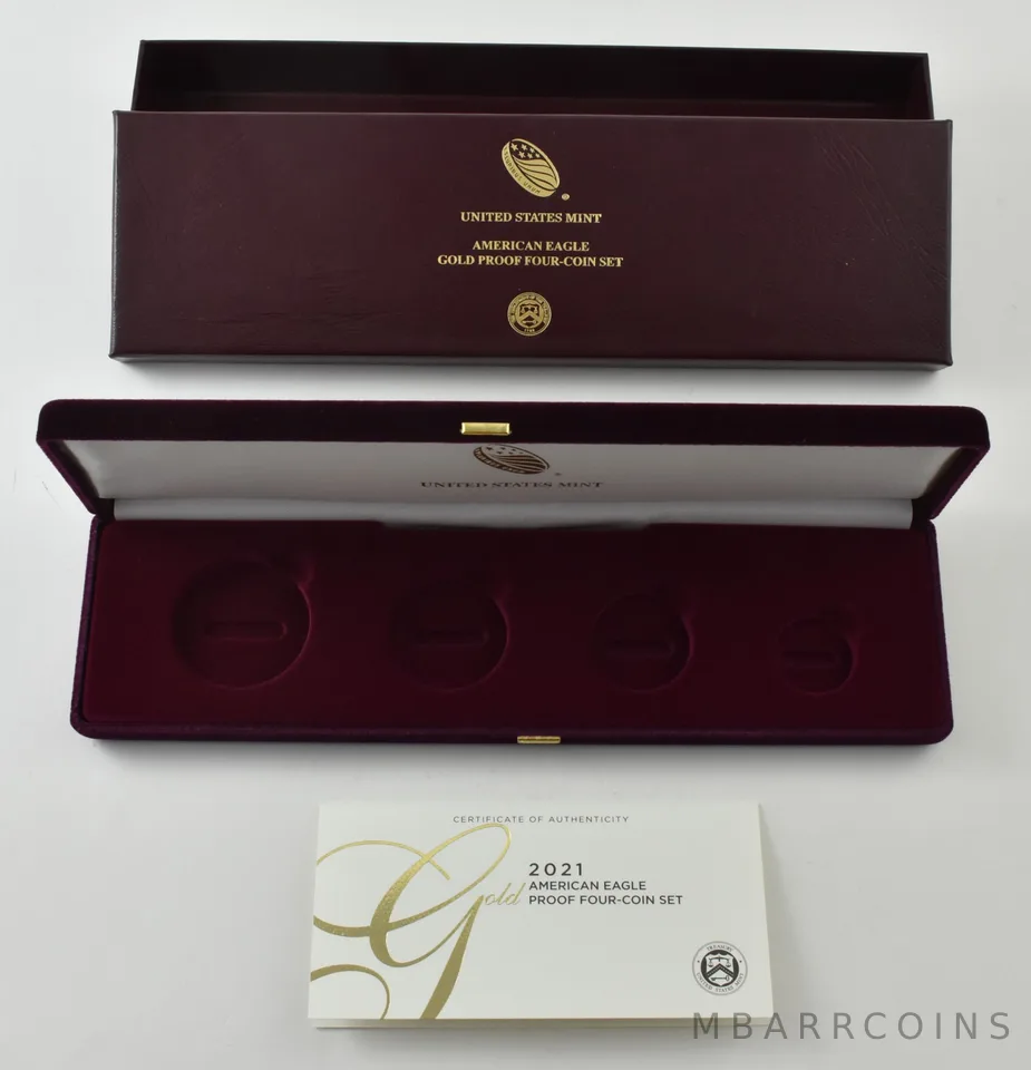 OGP 2021 Gold Eagle Proof Set Type 1 (Family) 4-Coin BOX & COA - NO COINS