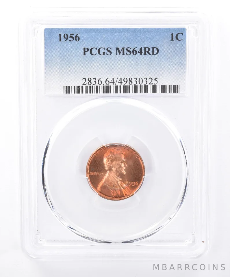 1956 Lincoln Wheat Cent MS64 RD PCGS Beautiful Tone *9314