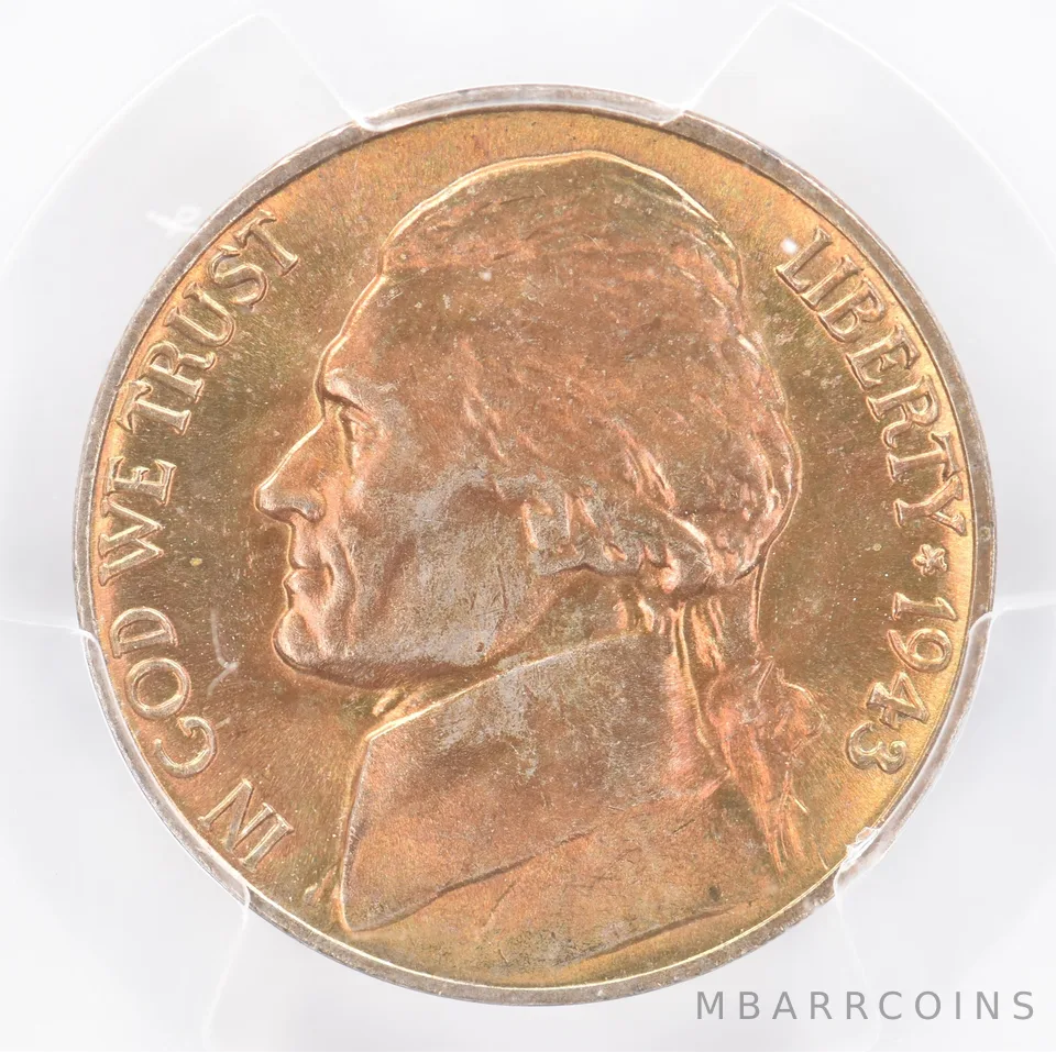 1943-P Jefferson Nickel MS65 PCGS Beautiful Tone *1619