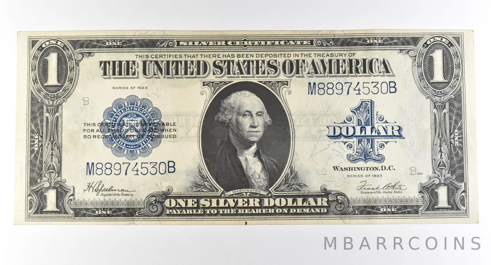 1923 $1 Silver Certificate Large Note Blue Seal *2993