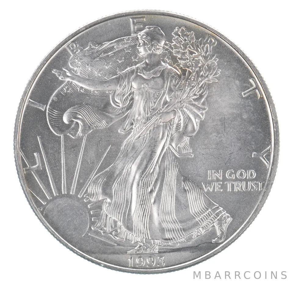 Beautiful Toned - 1993 American Silver Eagle 1 Troy Oz .999 Fine Silver *088