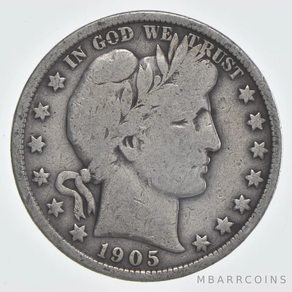 1905 (P) Barber Half Dollar 90% Silver VG Condition