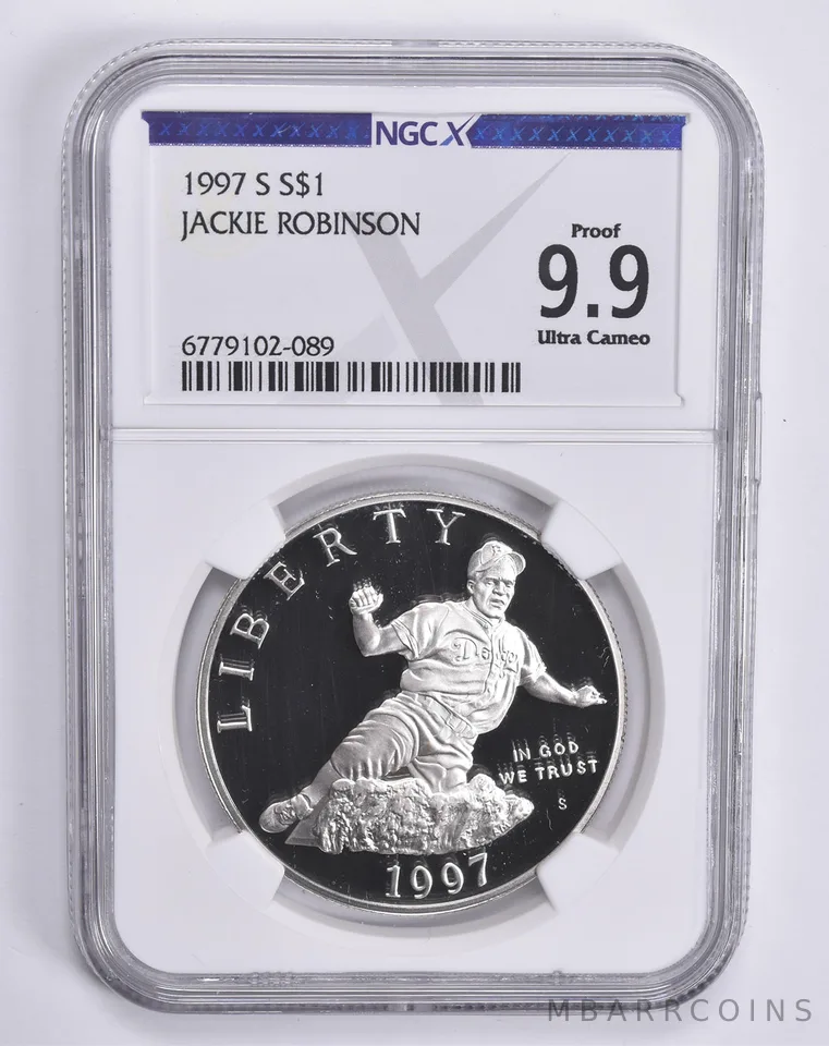 1997-S Jackie Robinson Commemorative Dollar Proof 9.9 UCAM NGC X NGCX