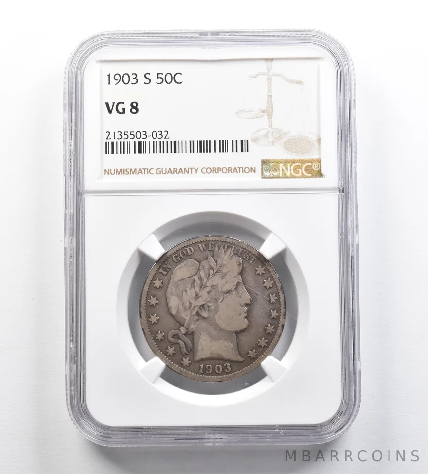 1903-S Barber Half Dollar VG8 NGC *9200