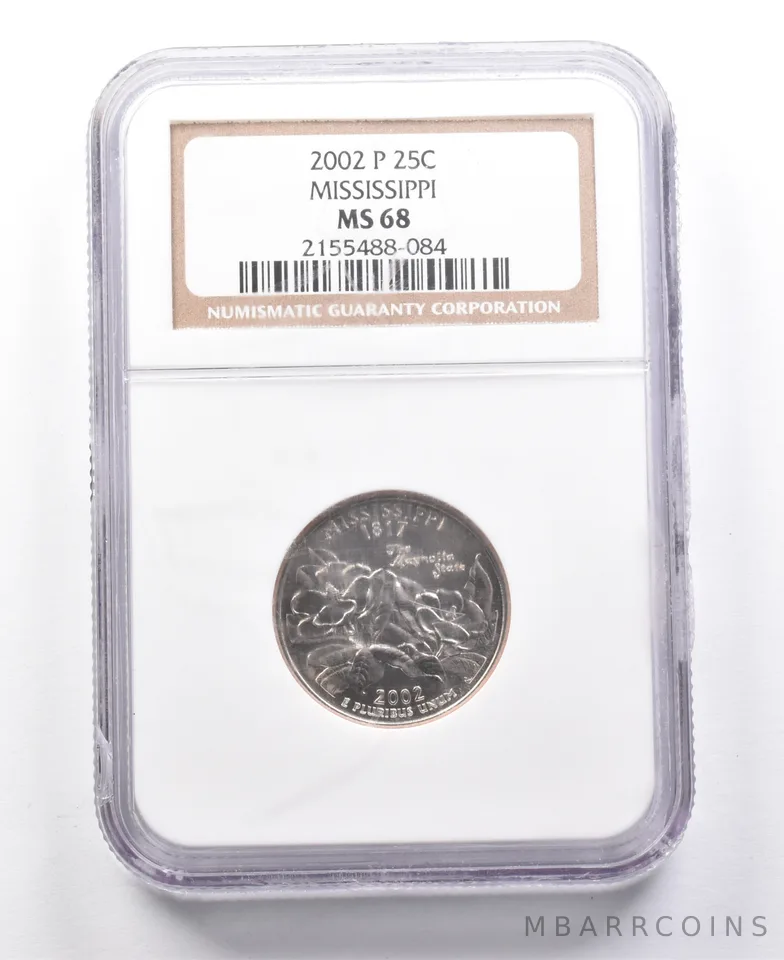 2002-P Washington State Quarter Mississippi MS68 NGC *7681