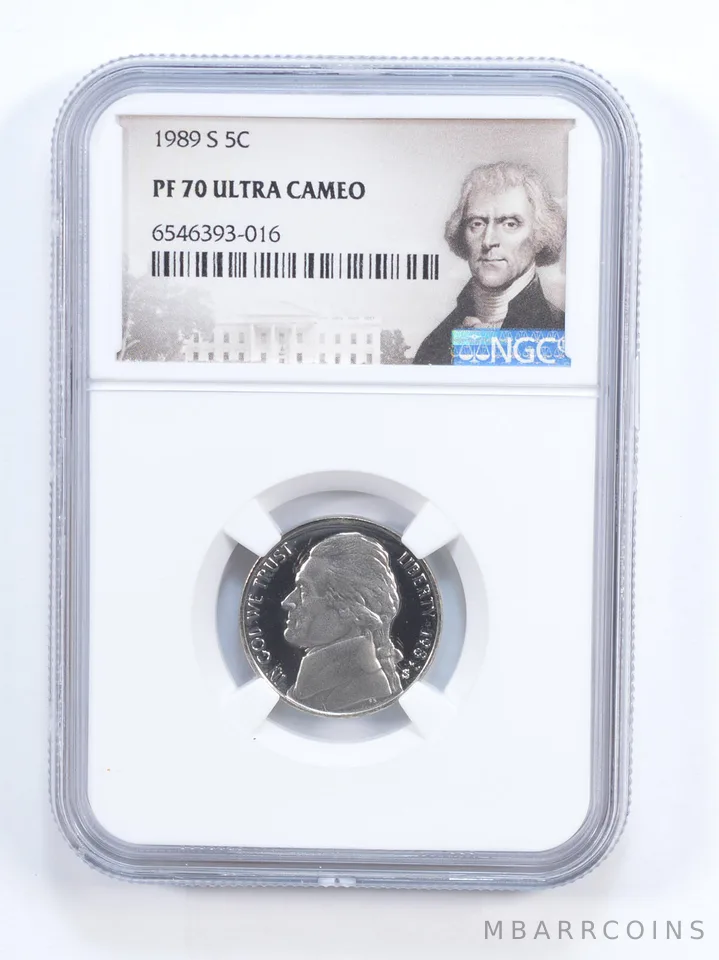 1989-S PF70 Jefferson Nickel NGC Special Lbl