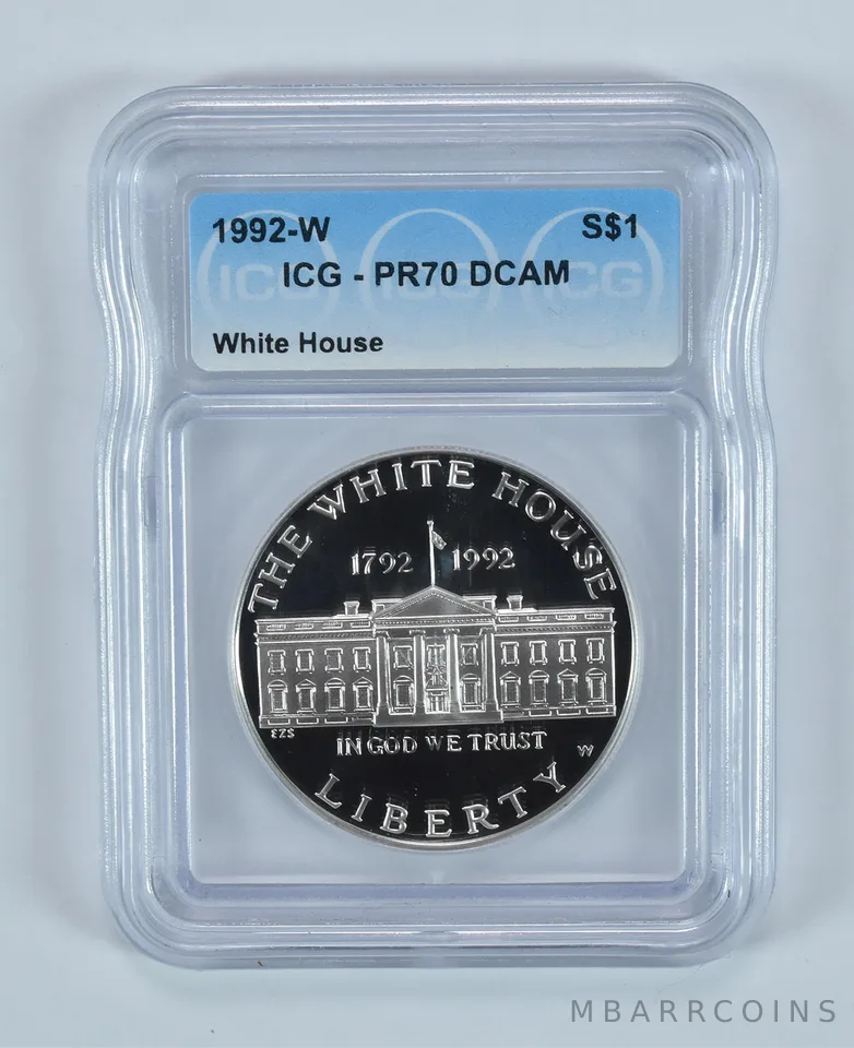 1992-W White House Commemorative Silver Dollar PR70 DCAM ICG