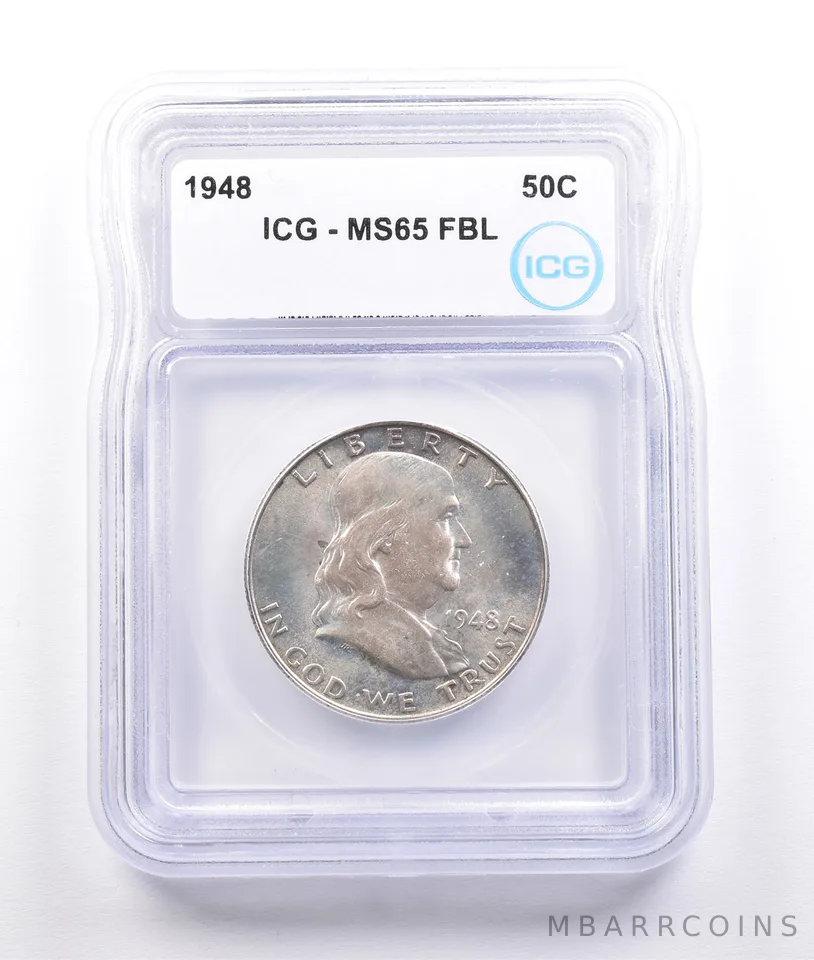 1948 Franklin Half Dollar MS65 FBL ICG *6891