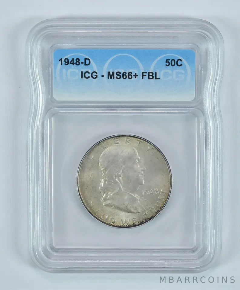 1948-D Franklin Half Dollar MS66+ FBL ICG a9153