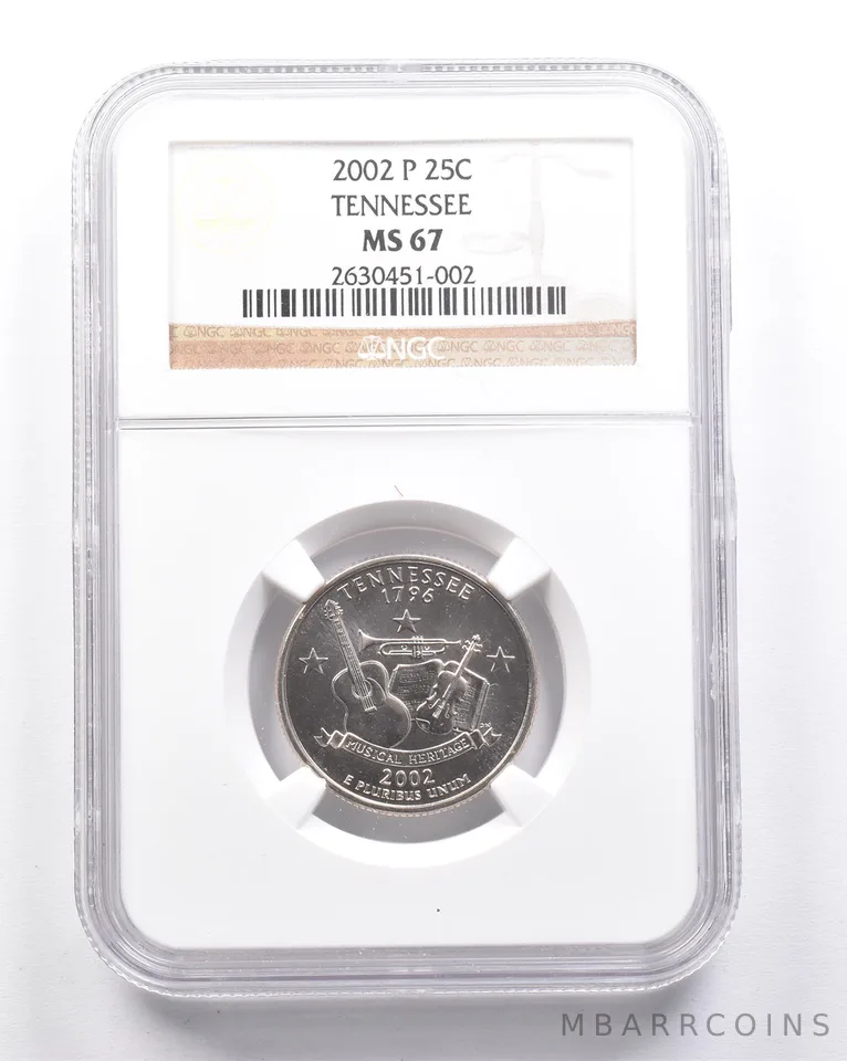 MS67 2002-P Washington State Quarter Tennessee NGC a6307
