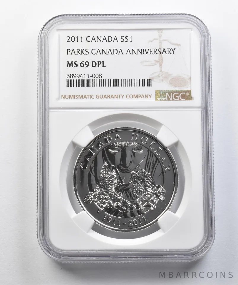 2011 Canada Silver Dollar Parks Canada Anniversary MS69 DPL NGC *4387