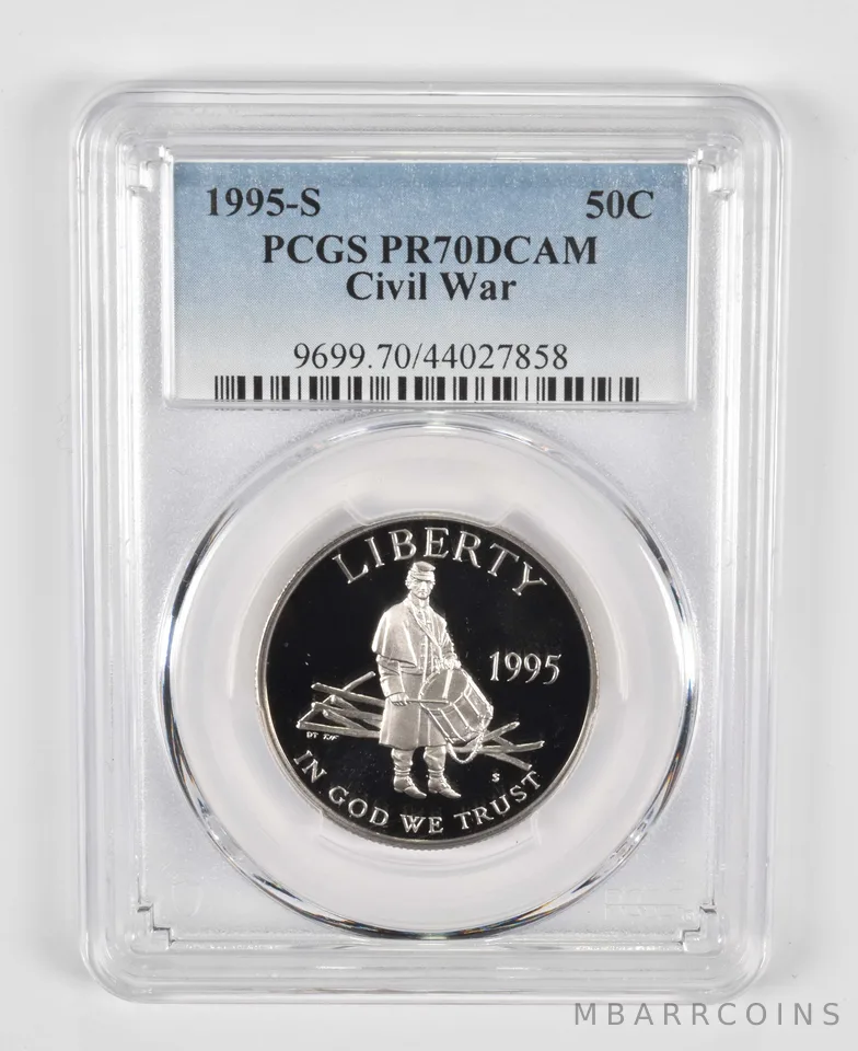 1995-S Civil War Commemorative Half Dollar PR70 PCGS Blue Label