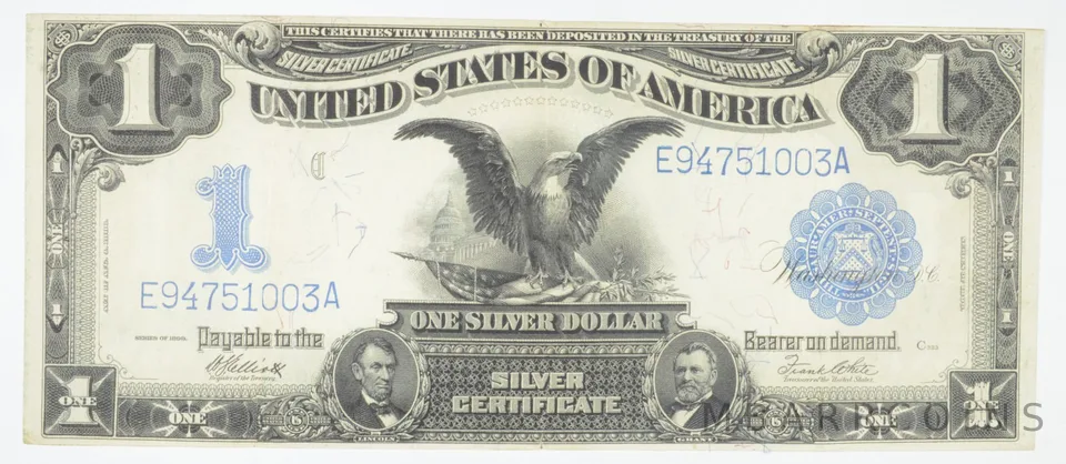 1899 $1 Black Eagle Silver Certificate - United States Large Note a2022