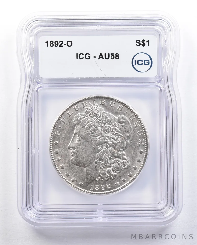 1892-O Morgan Silver Dollar AU58 ICG *1653