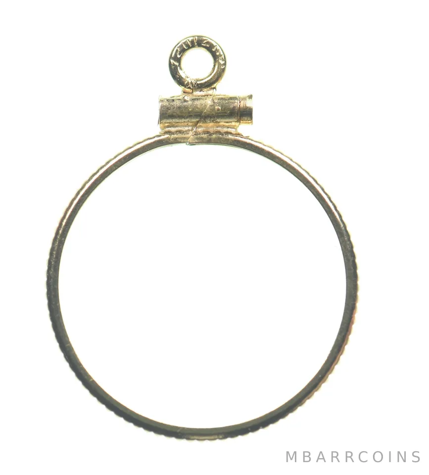 12k 0.6 Gram Gold Filled 15.5mm Coin Bezel Pendant Frame Edge *4903