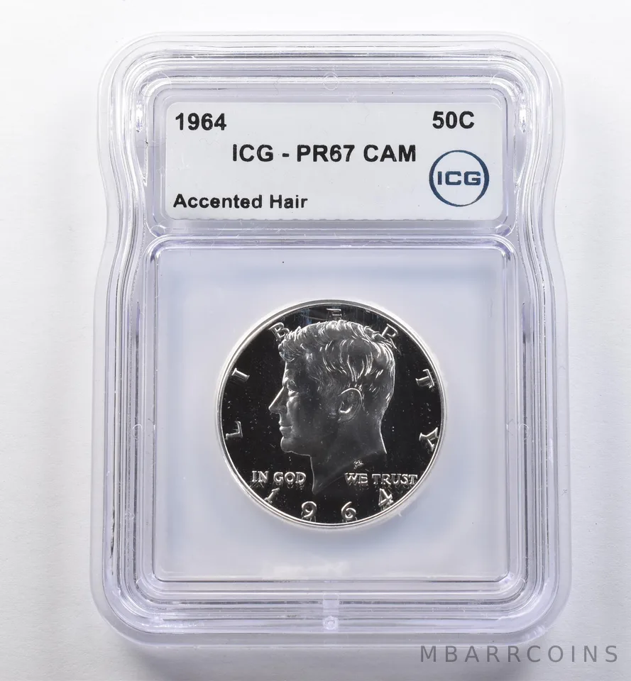 1964 Kennedy Half Dollar Accented Hair PR67 CAM ICG *2215