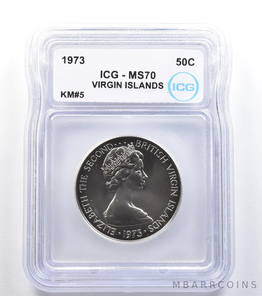 1973 Virgin Islands 50 Cents KM#5 MS70 ICG *7981
