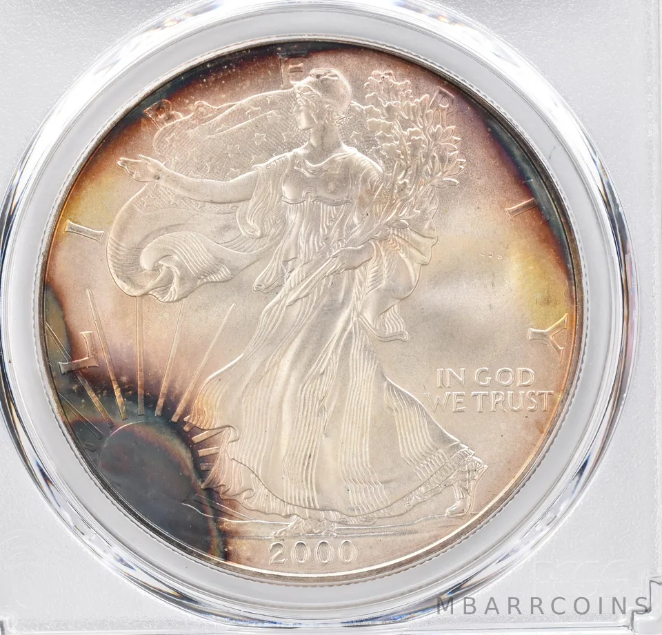2000 American Silver Eagle MS68 PCGS Beautiful Tone *1249