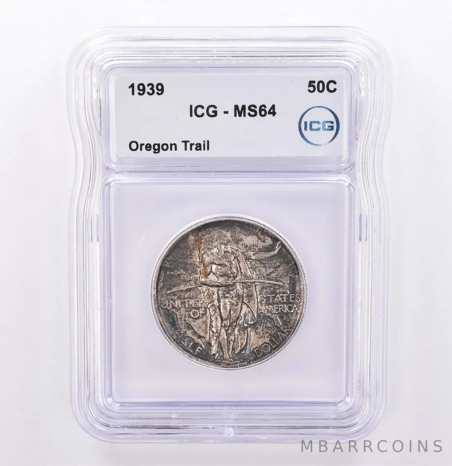 1939 Oregon Trail Commemorative Half Dollar MS64 ICG Beautiful Tone *9249