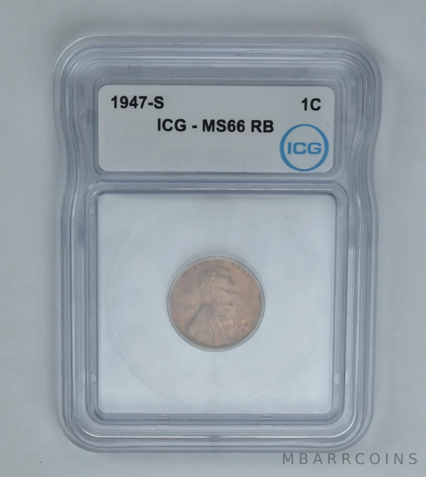 1947-S Lincoln Wheat Cent MS66 RB ICG Beautiful Tone *0999