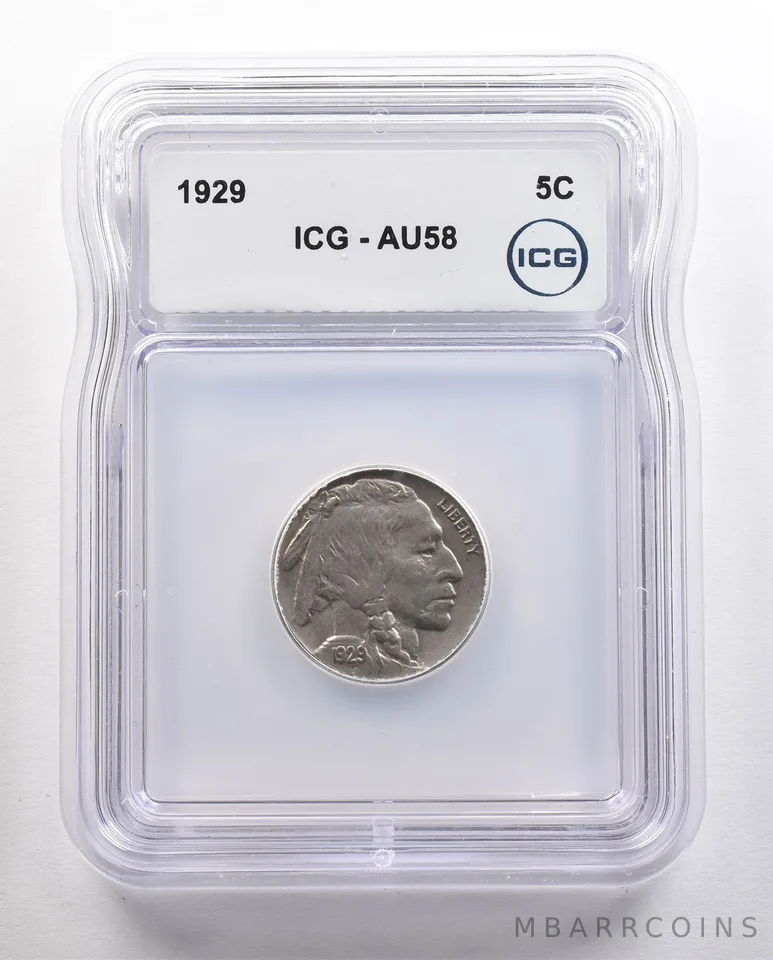 1929 Indian Head Buffalo Nickel AU58 ICG *4421
