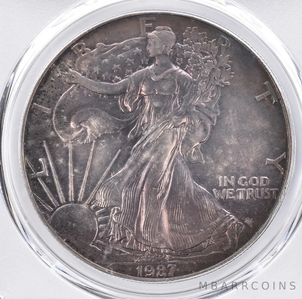 1987 American Silver Eagle MS68 PCGS Beautiful Tone *1309