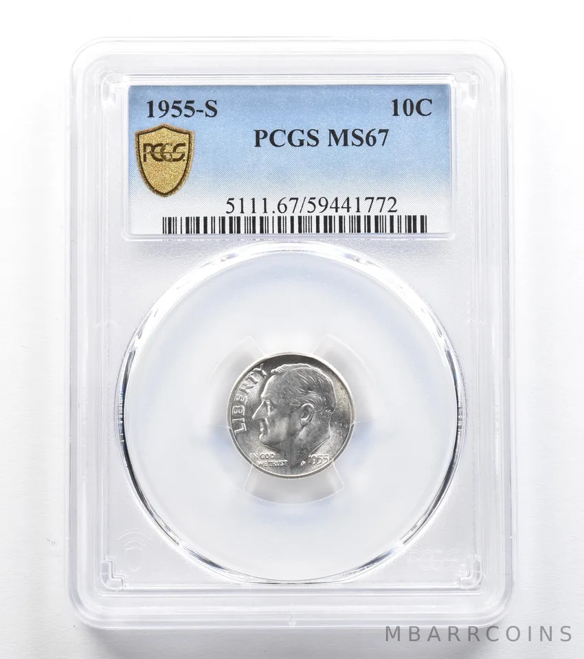 1955-S Roosevelt Dime MS67 PCGS PQ *9642
