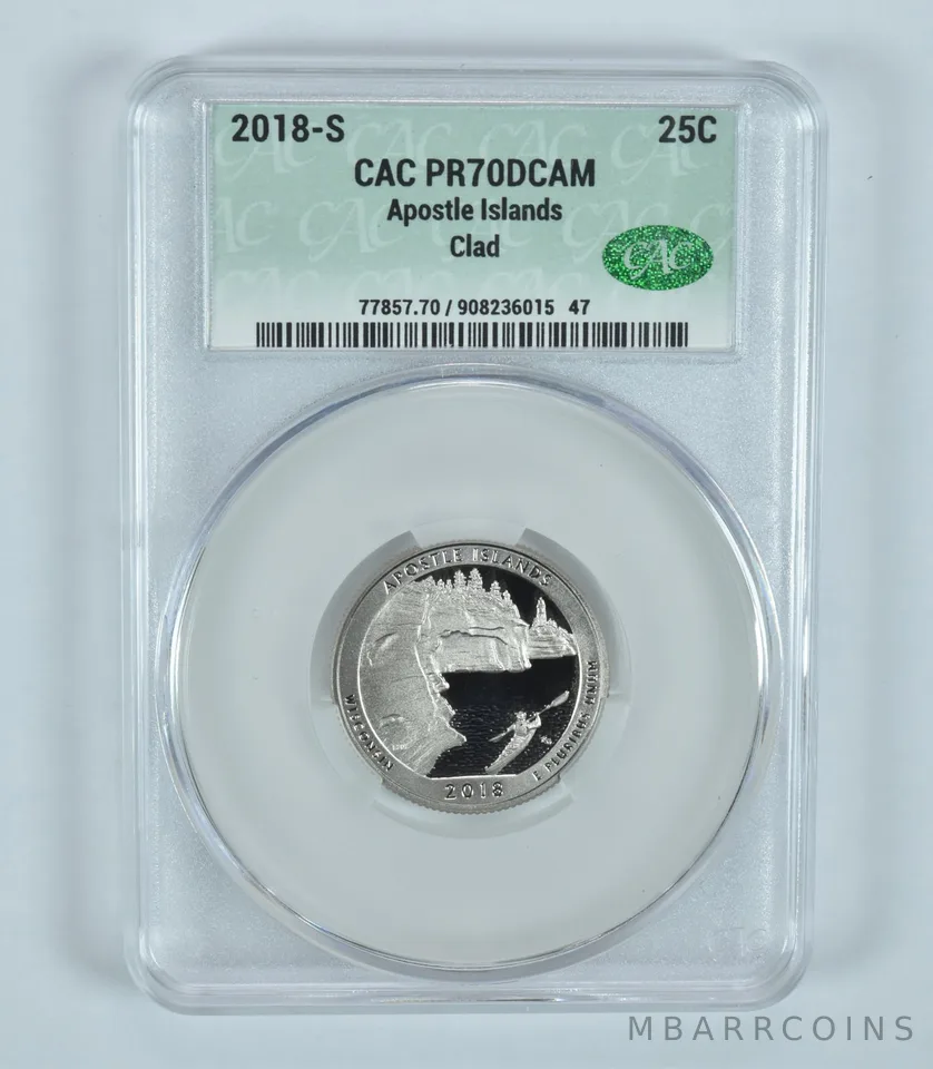 2018-S Washington Quarter Apostle Islands ATB CLAD PR70 DCAM CAC CACg