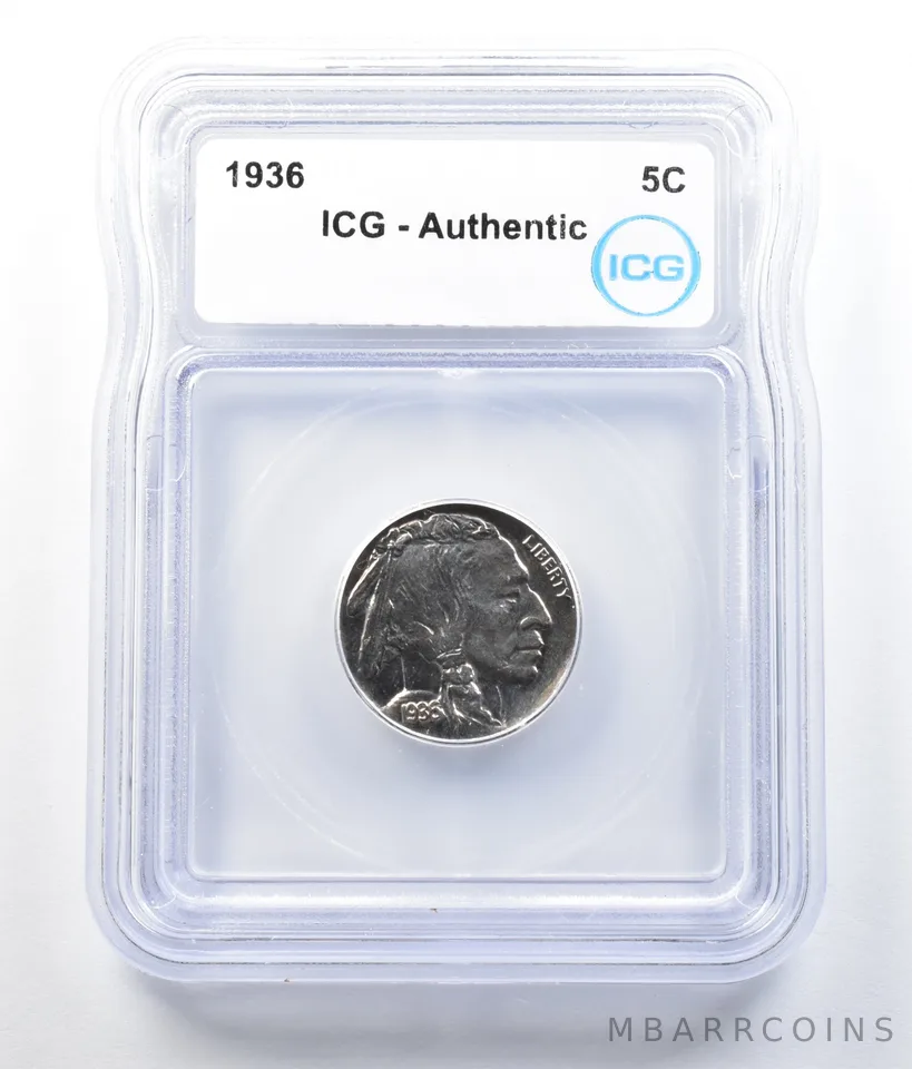 1936 Indian Head Buffalo Nickel Authentic ICG *7849