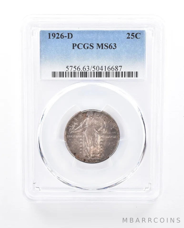 1926-D Standing Liberty Quarter MS63 PCGS Beautiful Tone *1294