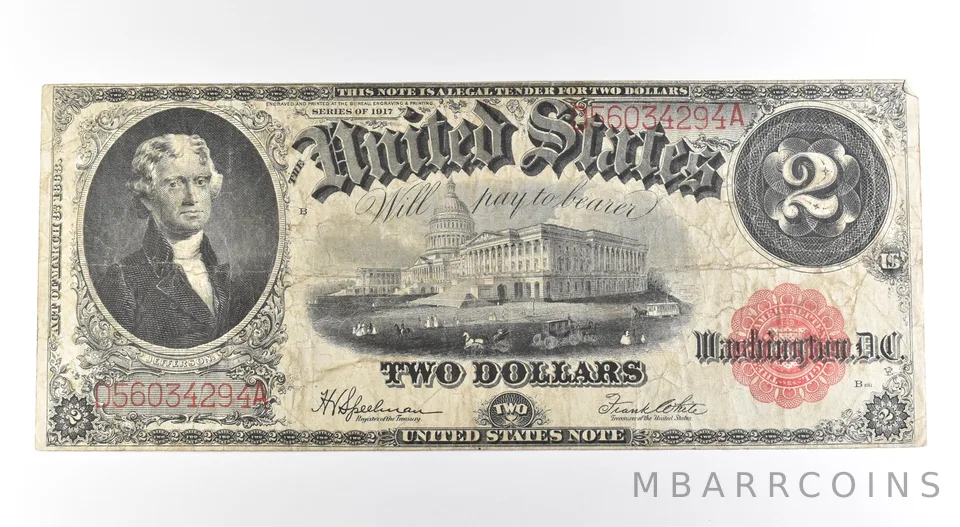 1917 $2 Legal Tender Large Note Red Seal *2640