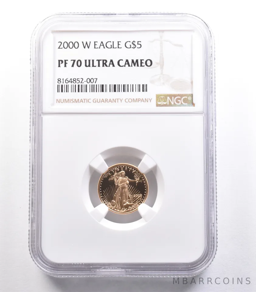 2000-W $5 American Gold Eagle 1/10 Oz Gold PF70 UCAM NGC