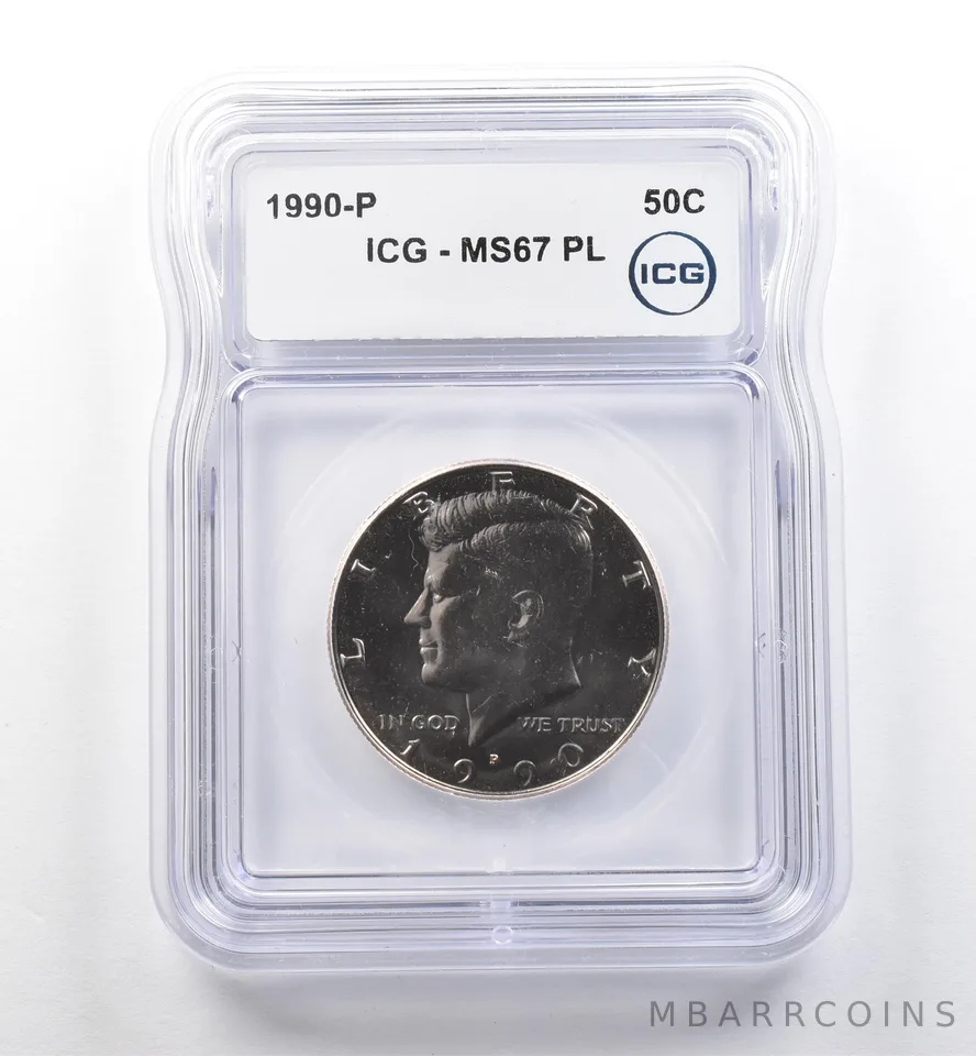 1990-P Kennedy Half Dollar MS67 PL ICG *7468