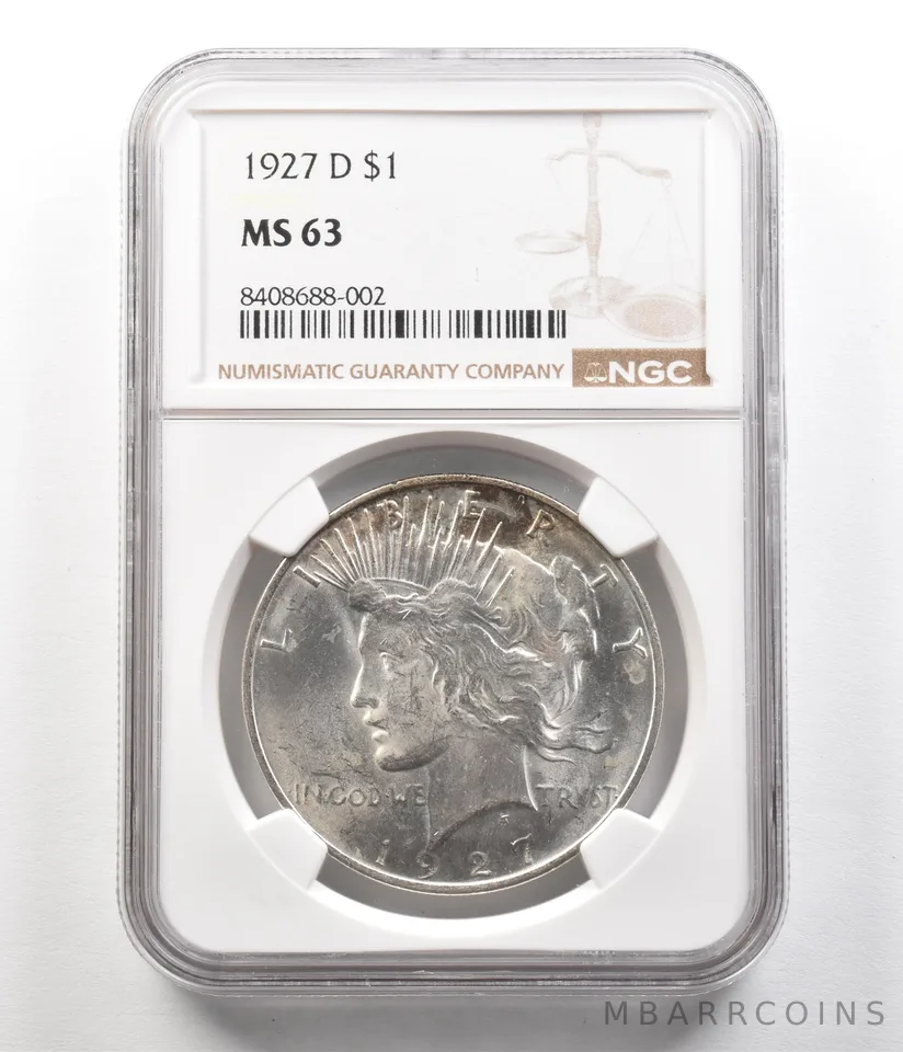 1927-D Peace Silver Dollar MS63 NGC PQ *4973